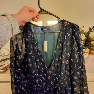 Madewell Sophia Midi Length Dress in Dark Green